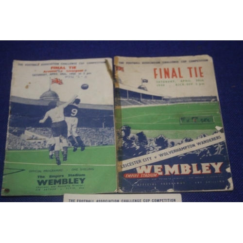 255 - A LEICESTER V WOLVERHAMPTON WANDERERS CUP FINAL PROGRAMME 1949 TOGETHER WITH AN ARSENAL V LIVERPOOL ... 