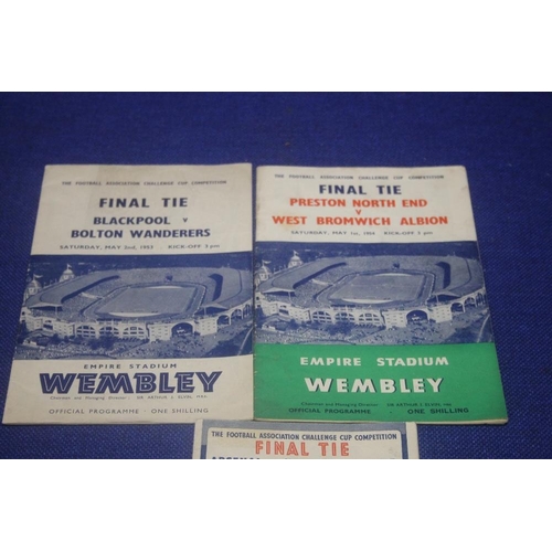 256 - A PRESTON NORTH END V WEST BROMWICH ALBION CUP FINAL PROGRAMME 1954 TOGETHER WITH AN ARSENAL V NEWCA... 