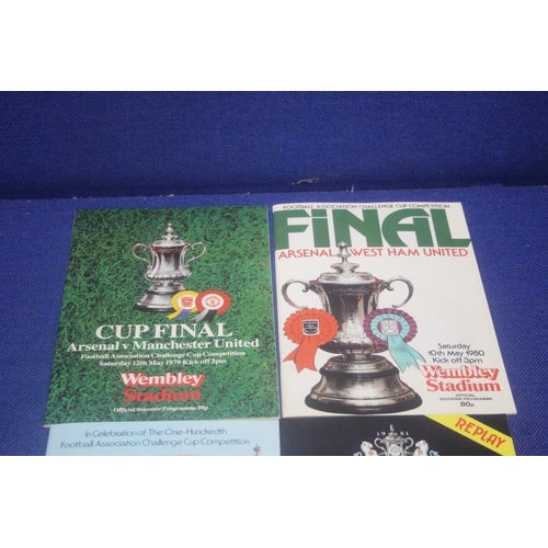 265 - A 1979 ARSENAL V MANCHESTER UNITED CUP FINAL PROGRAMME TOGETHER WITH A 1980 ARSENAL V WEST HAM CUP F... 