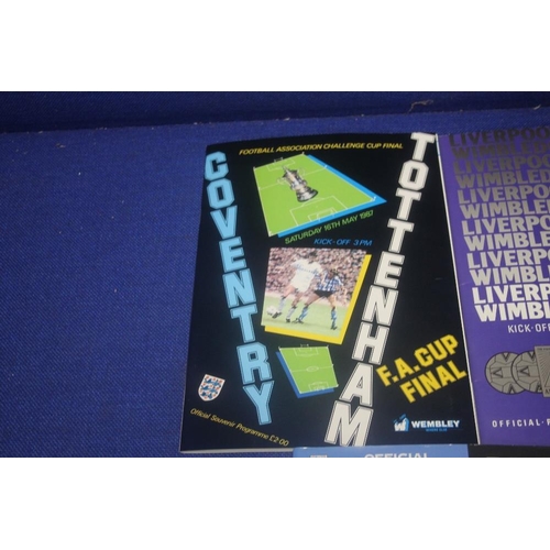 268 - A 1987 COVENTRY V TOTTENHAM CUP FINAL PROGRAMME TOGETHER WITH A LIVERPOOL V WIMBLEDON CUP FINAL PROG... 