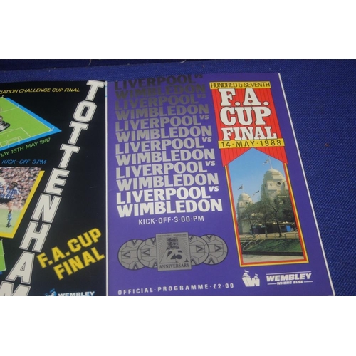 268 - A 1987 COVENTRY V TOTTENHAM CUP FINAL PROGRAMME TOGETHER WITH A LIVERPOOL V WIMBLEDON CUP FINAL PROG... 