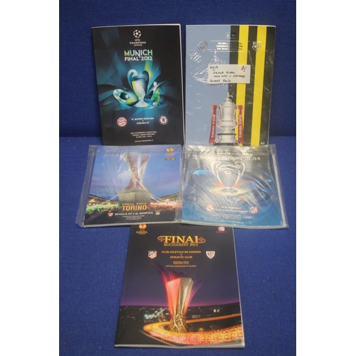 272 - A COLLECTION OF CUP FINAL PROGRAMMES TO INCLUDE 2019 CUP FINAL PROGRAMME MUNICH 2012 CHAMPIONS LEAGU... 