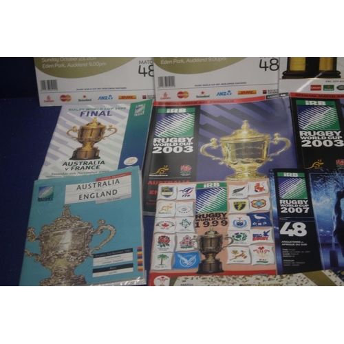 281 - A COLLECTION OF RUGBY PROGRAMMES TO INCLUDE AUSTRALIA V ENGLAND 1991, WALES V ARGENTINA 1999 ETC