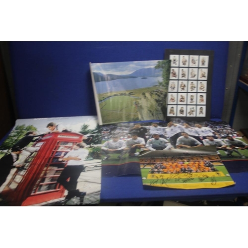 285 - A COLLECTION OF SIGNED POSTERS TO INCLUDE WOLVERHAMPTON WANDERERS 2014, AN ENGLAND POSTER TO INCLUDE... 