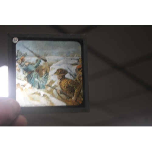 303 - A QUANTITY OF MAGIC LANTERN SLIDES TO INCLUDE WORLD WAR