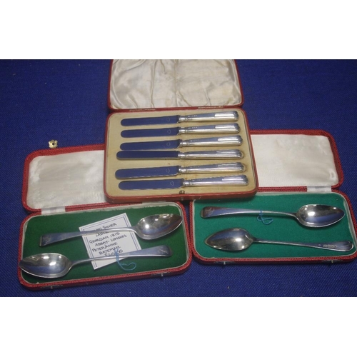 313 - THREE CASED SETS OF FLATWARE