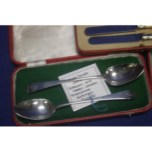 313 - THREE CASED SETS OF FLATWARE