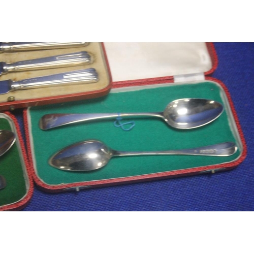 313 - THREE CASED SETS OF FLATWARE