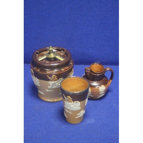 315 - THREE PIECES OF ROYAL DOULTON LAMBETH WARE