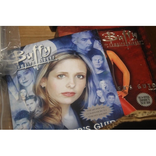 327 - A COLLECTION OF BUFFY BOOKS AND COMICS (TRAY NOT INCLUDED)