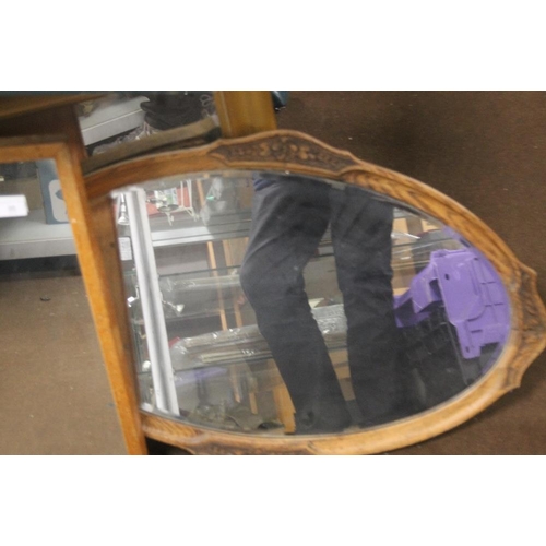 35 - THREE ASSORTED MIRRORS TO INCLUDE AN OAK EXAMPLE