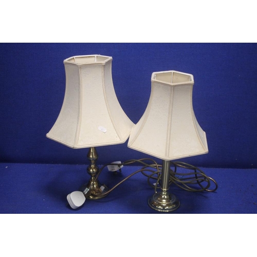 364 - TWO BRASS BASED TABLE LAMPS