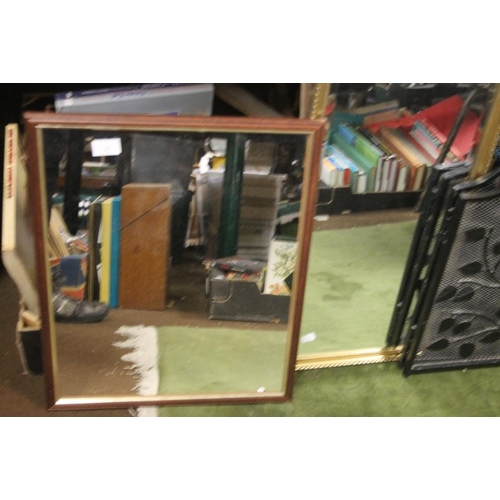 37 - TWO ASSORTED MIRRORS AND A FIRE SCREEN