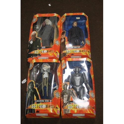 378 - TWELVE BOXED DR WHO 12 INCH FIGURES TO INCLUDE THE DOCTOR, CLOCKWORK MAN ETC