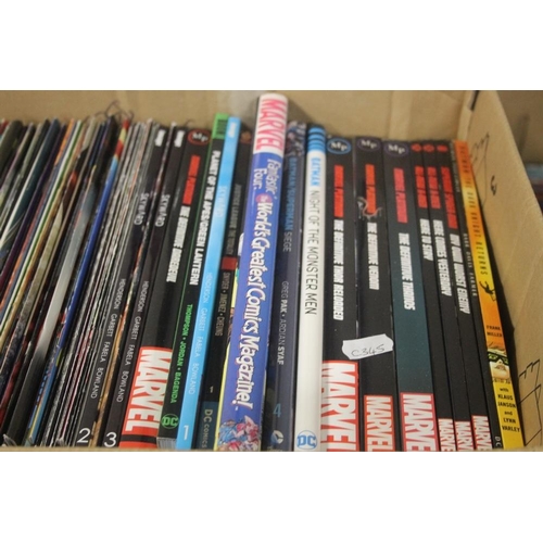 383 - A LARGE BOX OF MARVEL AND DC BOOKS ASND COMIC BOOKS