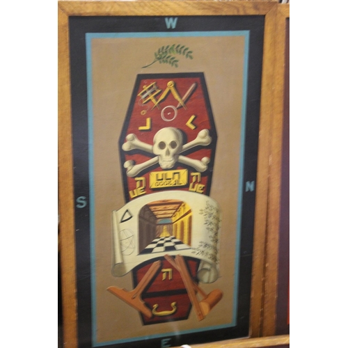 39 - THREE MASONIC BOARDS AND POLES