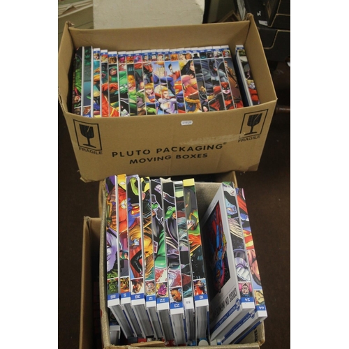 395 - FOUR BOXES OF MARVEL AND DC BOOKS