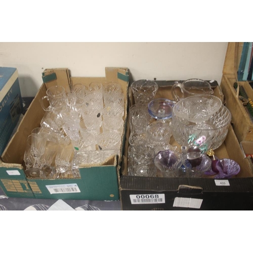 406 - TWO TRAYS OF GLASSWARE TO INCLUDE CAITHNESS (TRAYS NOT INCLUDED)