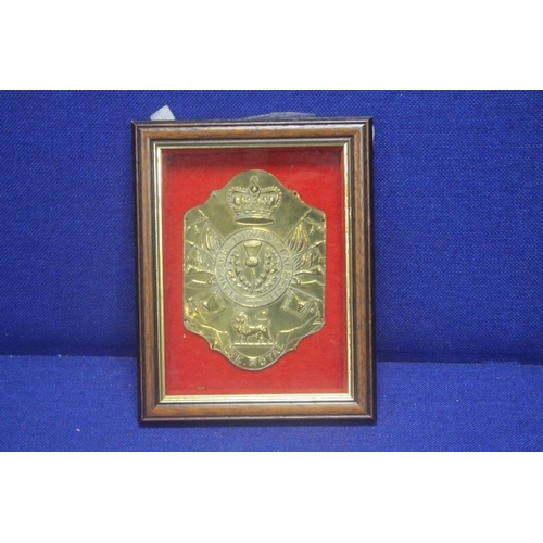 44 - A FRAMED MILITARY PLAQUE