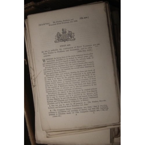 462 - A TRAY OF ACTS OF PARLIAMENT MAINLY RELATING TO TRAM WAYS