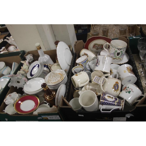 483 - A QUANTITY OF COMMEMORATIVE WARE TO INCLUDE MUGS AND PLATES (TRAYS NOT INCLUDED)