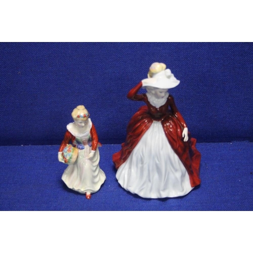 49 - A COALPORT FIGURINE 'MARGARET' TOGETHER WITH A PARAGON FIGURINE 'FLOWER GIRL'