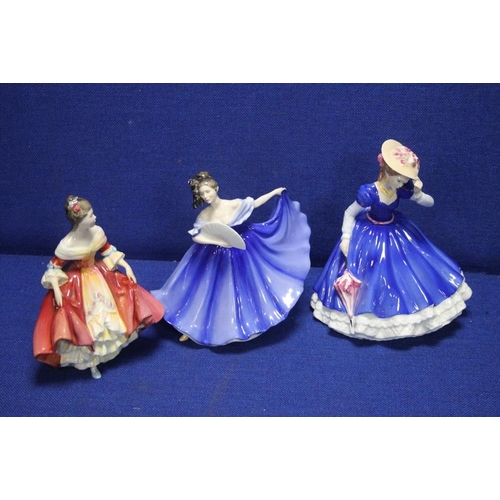 50 - THREE ROYAL DOULTON FIGURINES 'MARY', 'SOUTHERN BELLE' AND 'ELAINE'