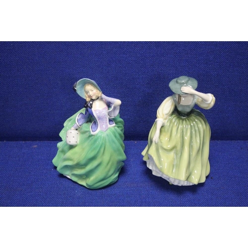 51 - TWO ROYAL DOULTON FIGURINES 'AUTUMN BREEZES' AND 'BUTTERCUP'