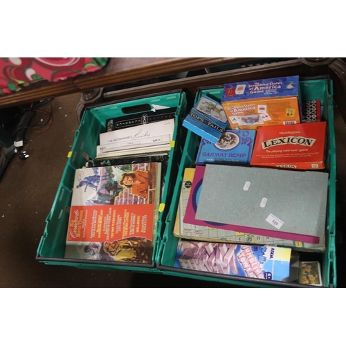 520 - TWO TRAYS OF ASSORTED CHILDREN'S GAMES (TRAYS NOT INCLUDED)