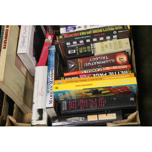 582 - TWO TRAYS OF BOOKS VARIOUS SUBJECTS TO INCLUDE RAILWAYS, AUTOBIOGRAPHY'S, HORROR BOOKS ETC (TRAYS NO... 