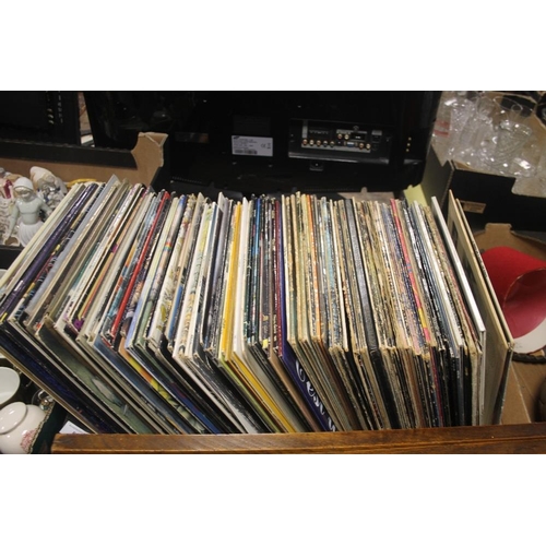 588 - A TRAY OF MAINLY ROCK LP RECORDS TO INCLUDE CHER, CHIFF RICHARD, U2, RAINBOW, KINKS, MOTORHEAD, UFO,... 