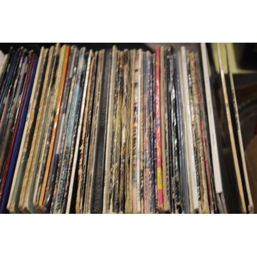 588 - A TRAY OF MAINLY ROCK LP RECORDS TO INCLUDE CHER, CHIFF RICHARD, U2, RAINBOW, KINKS, MOTORHEAD, UFO,... 