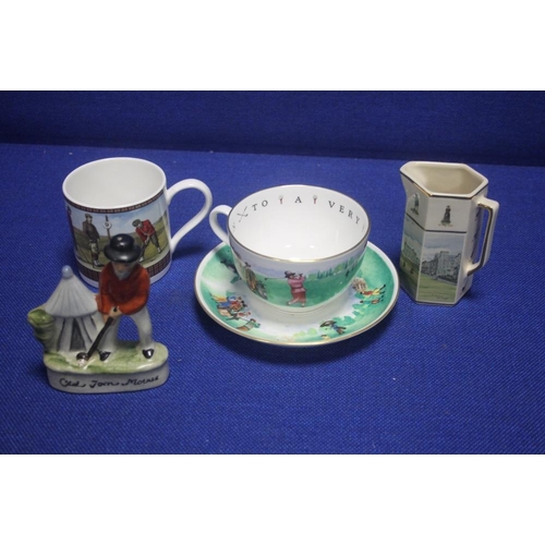 66 - A COLLECTION OF GOLFING INTEREST CERAMICS