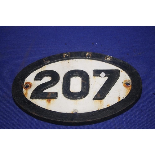 71 - A CAST RAILWAY SIGN 207 G.N.R.W