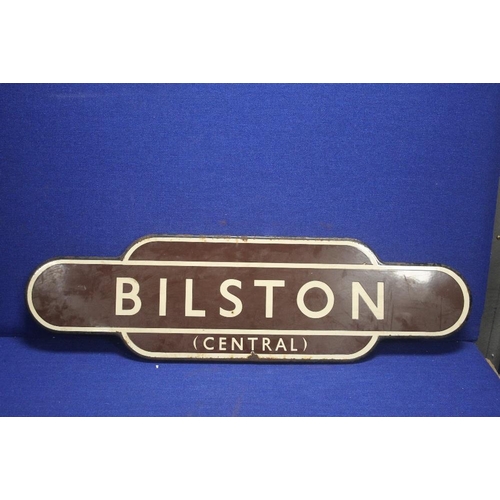 74 - AN ENAMEL RAILWAY SIGN BILSTON CENTRAL