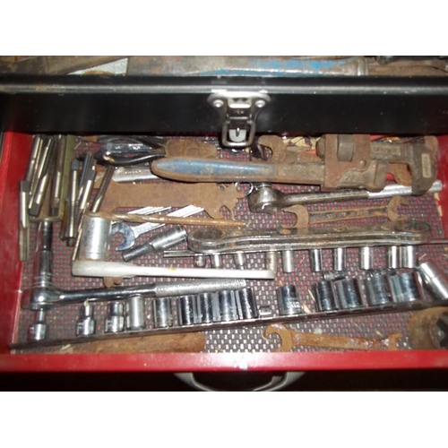 757 - A TALCO 2 DRAW TOOLBOX WITH TOOLS CONTENTS AND TROLLEY STAND