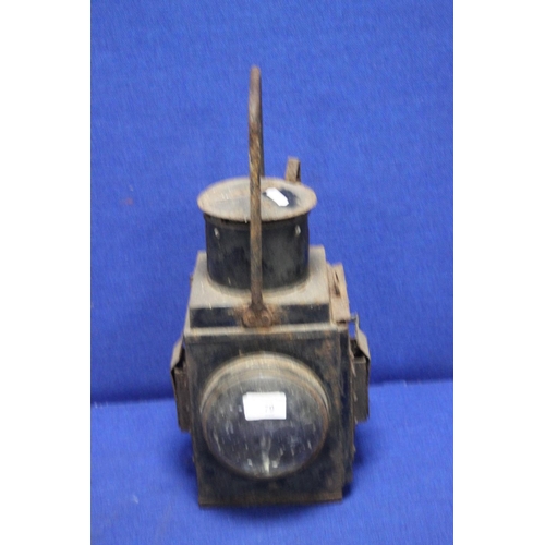 79 - AN ANTIQUE RAILWAY LAMP