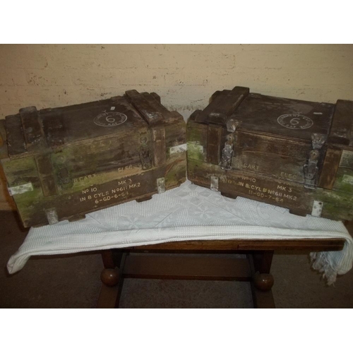 792 - TWO GOVERNMENT RAF EXPLOSIVE AMUNITION WOODEN CASES