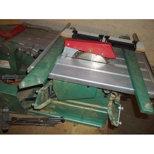 812 - A PORTABLE WOODWORKING SYSTEM TO INCLUDE A PLANER, A PROFILER AND A TABLE TOP SAW AND A DRILLING JIG