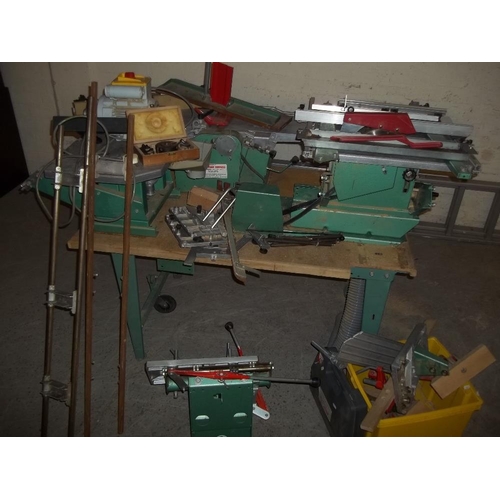 812 - A PORTABLE WOODWORKING SYSTEM TO INCLUDE A PLANER, A PROFILER AND A TABLE TOP SAW AND A DRILLING JIG