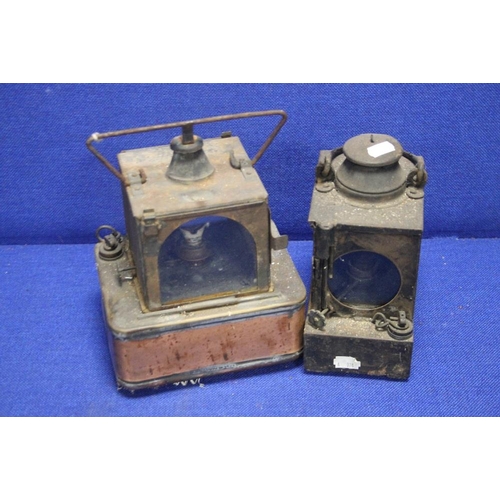 86 - TWO ANTIQUE RAILWAY LAMPS