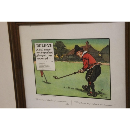 9 - A COLLECTION OF 6 GOLF INTEREST PRINTS