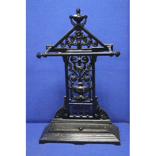 91 - A CAST IRON STICK STAND (POSSIBLY COALBROOKDALE )