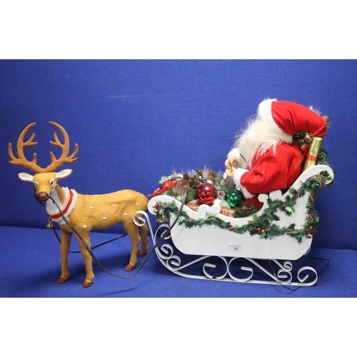 96 - A WOODEN CHRISTMAS SLEIGH AND RUDOLPH