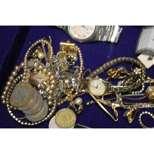 98 - A CASE OF ASSORTED COSTUME JEWELLERY