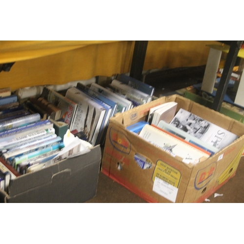 434 - THREE TRAYS OF BOOKS TO INCLUDE AVIATION INTEREST