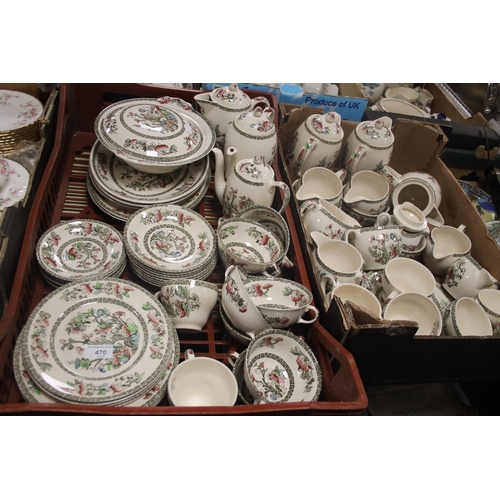 470 - TWO TRAYS OF INDIAN TREE TEA AND DINNERWARE (TRAYS NOT INCLUDED)