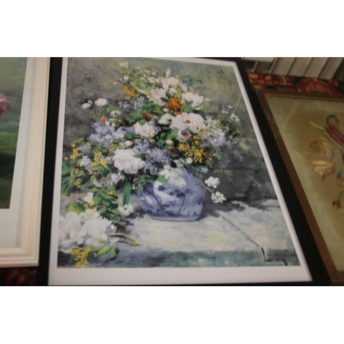 12 - TWO FRAMED AND GLAZED PRINTS DEPICTING FLOWERS