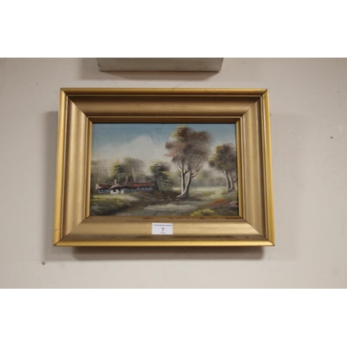 7 - A FRAMED OIL ON CANVAS SIGNED TO THE LOWER RIGHT