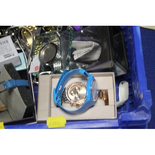 77 - A TRAY OF ASSORTED WRIST WATCHES ETC